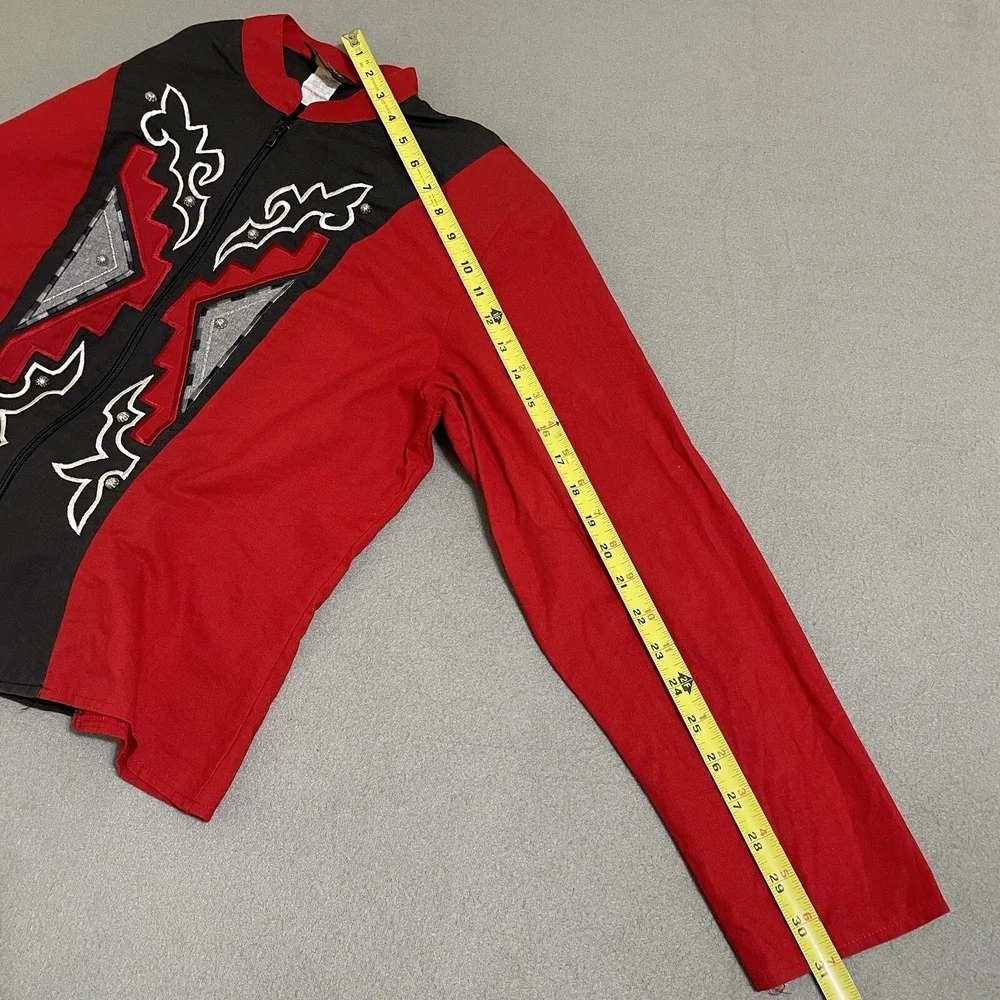 Vintage Jacket Western Cropped Cowboy Rodeo Cowgirl Embroidered 90s Country‎ L *
